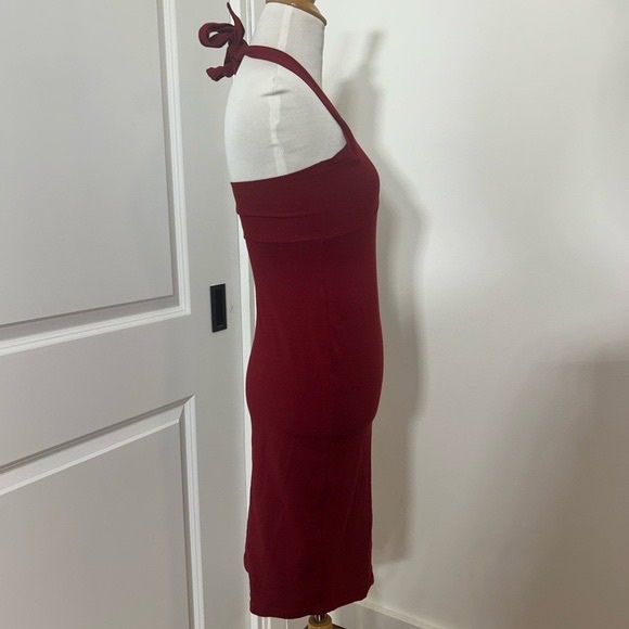 American Apparel Burgundy Halter Bodycon Dress - Picture 2 of 6